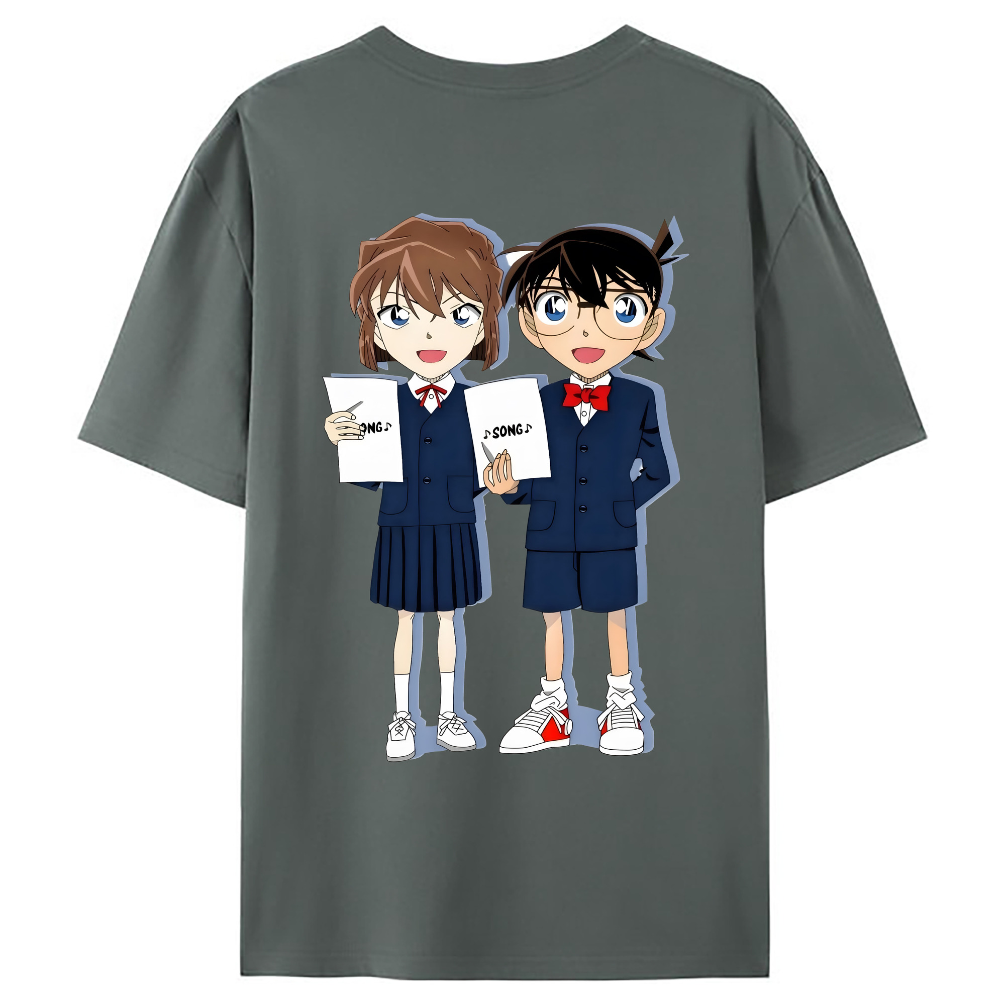 （画像用） 名探偵コナン 灰原 哀 はいばら あい Detective Conan Anita Hailey、Vi Graythorn Haibara Ai 綿100％ メンズ半袖Tシャツ（バックプリント） 通気性